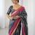 Charcoal bandhani emblelished charcoal pure cotton saree