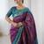 Purple bandhani zari pure cotton bandhani saree