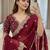 Maroon embellished embroidered poly georgette heavy work saree