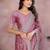 Pink embroidered silk blend heavy work saree