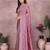 Pink embroidered silk blend heavy work saree