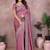 Purple embellished embroidered silk blend heavy work saree with matching blouse piece