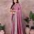 Purple embellished embroidered silk blend heavy work saree with matching blouse piece