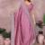 Purple embellished embroidered silk blend heavy work saree with matching blouse piece