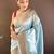 Blue soft silk paithani saree with unstitched blouse piece