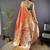 Peach soft silk paithani saree with unstitched blouse piece
