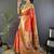 Peach soft silk paithani saree with unstitched blouse piece