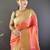 Peach soft silk paithani saree with unstitched blouse piece