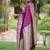 Purple burgundy soft banarasi silk zari weaving saree matching blouse piece