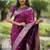 Purple burgundy soft banarasi silk zari weaving saree matching blouse piece