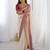 Peach embroidered net banarasi saree
