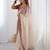 Peach embroidered net banarasi saree