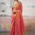 Peach colourblocked tissue zari weaving saree with contrast blouse piece