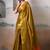 Gold gold tissue silk zari weaving saree with contrast blouse piece