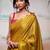Yellow zari tissue handloom saree