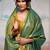 Green women zari tissue saree with blouse piece