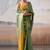 Green women zari tissue saree with blouse piece
