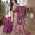 Purple woven design zari banarasi saree
