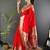 Red soft silk paithani saree with unstitched blouse piece
