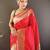 Red soft silk paithani saree with unstitched blouse piece