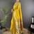 Yellow soft silk paithani saree with unstitched blouse piece