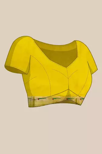 Yellow soft silk paithani saree with unstitched blouse piece