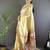 Cream soft silk paithani saree with unstitched blouse piece