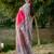 Pink silk blend tussar saree