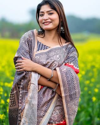 Pink silk blend tussar saree 4