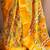 Yellow kalamkari printed woven design zari saree