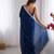 Blue sequinned satin saree