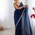 Blue sequinned satin saree