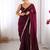 Maroon sequinned satin saree matching blouse piece