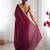 Maroon sequinned satin saree matching blouse piece