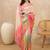 Multicolor ombre beads and stones satin saree