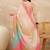 Multicolor ombre beads and stones satin saree