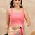 Multicolor ombre beads and stones satin saree