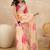 Peach tie and dye satin saree