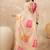 Peach tie and dye satin saree