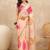 Peach tie and dye satin saree