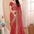 Red woven design zari heavy work saree