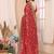 Red woven design zari heavy work saree
