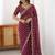 Maroon leheriya embroidered satin designer saree