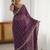Purple embellished embroidered satin heavy work saree
