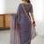 Blue woven design zari satin heavy work saree