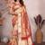 Peach woven design zari saree