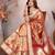 Peach woven design zari saree