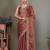 Copper embellished embroidered satin heavy work saree