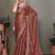 Copper embellished embroidered satin heavy work saree