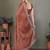 Copper embellished embroidered satin heavy work saree